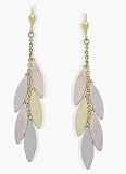 10 Karat Tri-Color Gold Drop Style Earrings