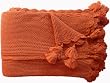 Handmade Alpaca Natural Fiber Throw - Dark Tangerine