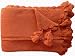 Handmade Alpaca Natural Fiber Throw - Dark Tangerine