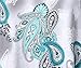 BAISHENGGT Women's Long Sleeve Loose Flared Tunic Top M Scuba Blue Paisley