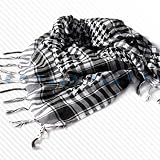 FASHION BLACK & WHITE GRID COTTON SCARF WRAP FLAX SHAWL UNISEX MEN WOMEN WINTER CLOTHES