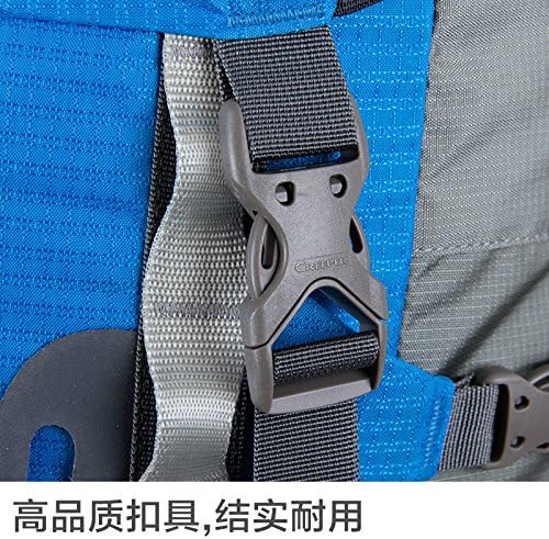 Hiking Backpack 70L 420D Water Resistant Nylon Hiking Trekking Rucksack (34*32*88cm) with Cover Blue