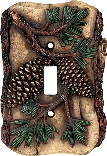 Rustic Pine Cone Single Light Switch Cover