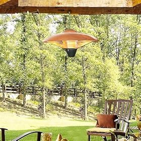 Fire Sense Hanging Copper Finish Halogen Patio Heater