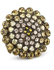 Sorrelli "Raw Sugar" Bold Crystal Starburst Goldtone Adjustable Ring