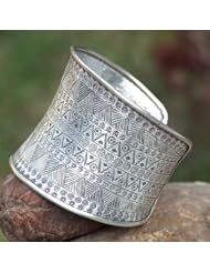 Sterling silver cuff bracelet, Magic Signs