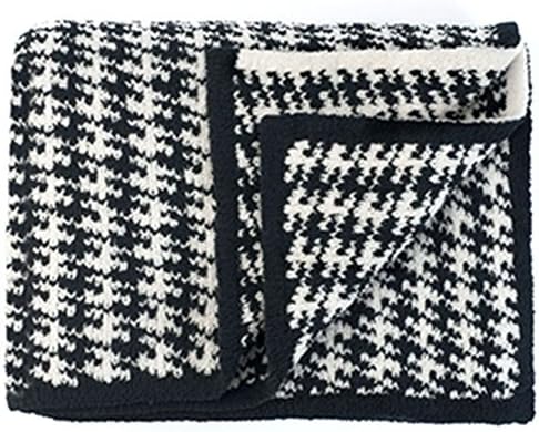Kashwere Heavenly Soft Throw Blanket (Black/Creme, Houndstooth Pattern, Size 52" x 70") Luxury Plush Throw - Warm & Cozy Ultra Soft Blanket for Bed or Sofa