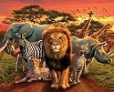 Empire 522429 Afrika African Kingdom - Animals - Elefant L&ouml;we Nashorn Gepard Mini-Poster - Druck - Gr&ouml;sse 50 x 40 cm