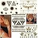 EjiubasPremium Flash Temporary Tattoos Gold Silver Black Metallic Tattoo Jewelry Geometric Mix Style Random 8 SET