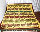 Stylish Classic Designer Bedspread with Elephant Patch & Thread Work Cotton ....