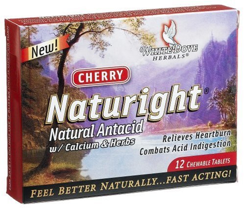 Naturight Natural Antacid with Calcium & Herbs, 12-Count Chewables Tablets (Pack of 3)