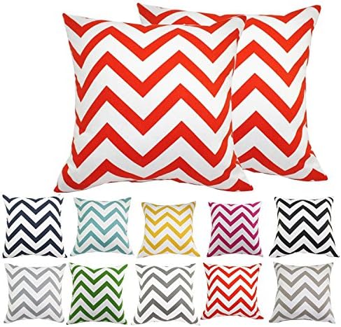 Pillowcase 2pc Geometric Pattern Color Cotton Decorative Cushion Cover for Sofa Throw Pillow Case Available in 10 Colors(45x45cm)