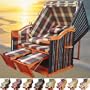 XINRO� - XY-54 - Balkon Strandkorb rot - gr�n karo inkl. Luxus Strandkorb Schutzh�lle - Sylt Strandkorb Deluxe - Ostsee Strandkorb
