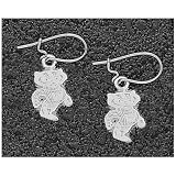 Logo Art Wisconsin Badgers Sterling Silver Team Logo 1/2 Dangle Earrings