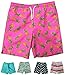 INGEAR Little Boys Quick Dry Beach Board Shorts Swim Trunk Swimsuit Beach Shorts with Mesh Lining (Pink Pineapple, 12/14)