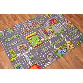 Children's Play Village Mat Town City Roads Rug 95cm x 133cm (3ft 1" x 4ft 4")