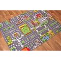 Children's Play Village Mat Town City Roads Rug 95cm x 133cm (3ft 1" x 4ft 4")