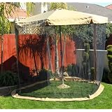 Tan/Beige 10 Ft Foot Patio Market Umbrella with Bug Mosquito Net