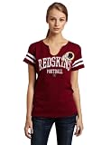 NFL Women's Washington Redskins Go For Two Short Sleeve Split Crew Neck Tee (Garnet/White, Medium)