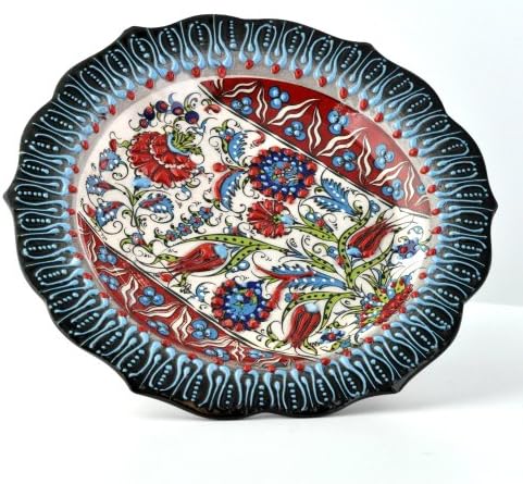 Nimet Traditional Turkish Porcelain Plate 18cm by Paykoc N21018 Black
