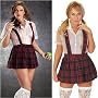 Classic School Girl Jumper in Plus Sizes 1x 2x 3x White/Red Plaid