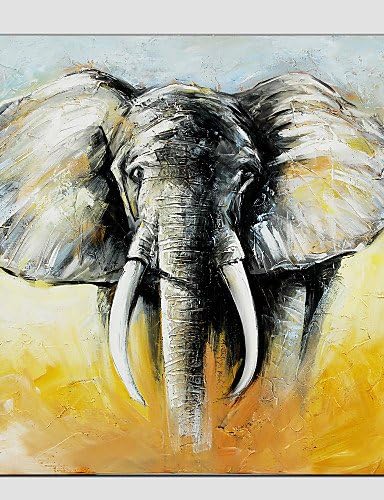 Oil Painting Elephant Style , Canvas Material with Stretched Frame Ready To Hang SIZE:70*70CM. , with frame
