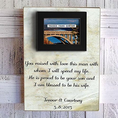 You Raised With Love This Man With Whom I Will Spend My Life. Personalized Picture Frame Wedding Gift For Grooms Parents. Rehearsal Dinner Present From Bride.