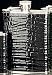 Stainless Steel Chrome / Black "Croco" Leather Flask, 6 oz., T.P.