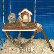 Hamster House, bridge, Ladder and Play rope For Cage