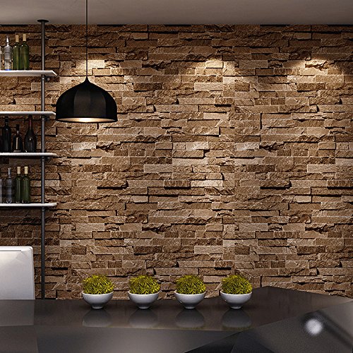 Brick Stone 3D Wallpaper Nature Visual Effect Cleanable Home Wall