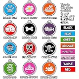 Stainless Steel with Enamel | Dog Tags Pet Tags Cat Tags | Designers Round| by CNATTAGS&reg; (LIFE TIME WARRANTY)
