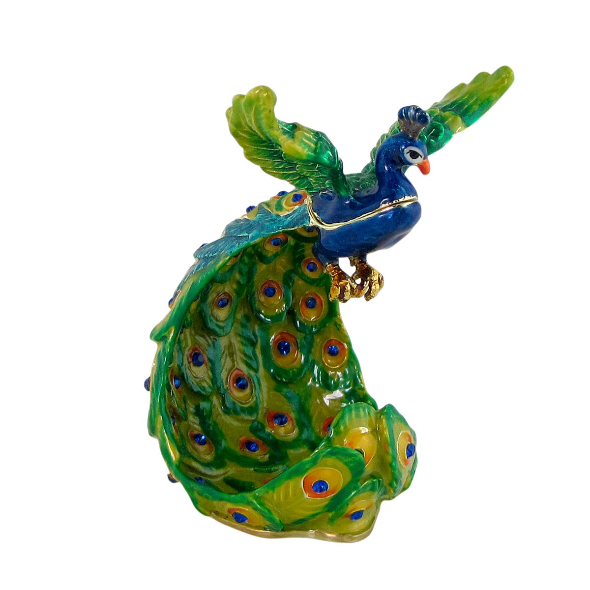 Peacock Trinket Box and Peacock Ring Holders Jewelry