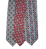 Neck Tie Lot of 3 Mens All Silk Geometric Neckties