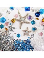 Art and Craft Supply: DIY 3D Bling Cell Phone Case Deco Kit: Rhinestone Starfish and Rhinestone Multicolor Gem Cabochons - DIYJewelryDepot