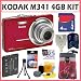 Kodak Easyshare M341 12.2MP Digital Camera in Red + 4GB Deluxe Accessory Kit