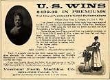 1906 Ad Vermont Farm Machine Butter Churn E. Ryegate - Original Print Ad