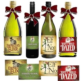 Christmas Bottle Labels (Fun Holiday Stickers)