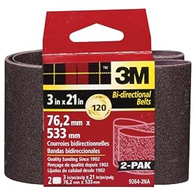 Click here to buy 3M 9264NA 3-Inch x 21-Inch Fine Grit Power Sanding Belt by 3M.