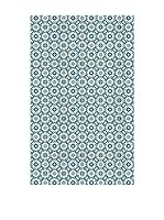 Huella deco Alfombra Bañada en Vinilo (Azul)