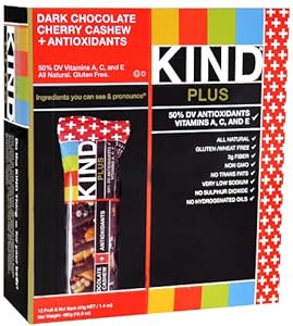 Kind Plus Antioxidant Bars Dark Chocolate Cherry Cashew -- 12 - 1.4 oz. Bars