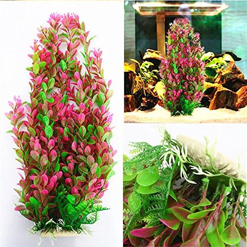 Fish Tank 46cm Rhodo Green Plastic Water Plant for Aquarium Ornament Decoration Set41