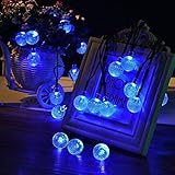 LEAZEAL 20 LED ガーデンライト (ブルー) ソーラー 太陽エネルギー式 防雨防水型 ストリングライト イルミネーションライト 気泡デザイン 外灯 屋外用 クリスマス 柵の飾り 屋外 屋上