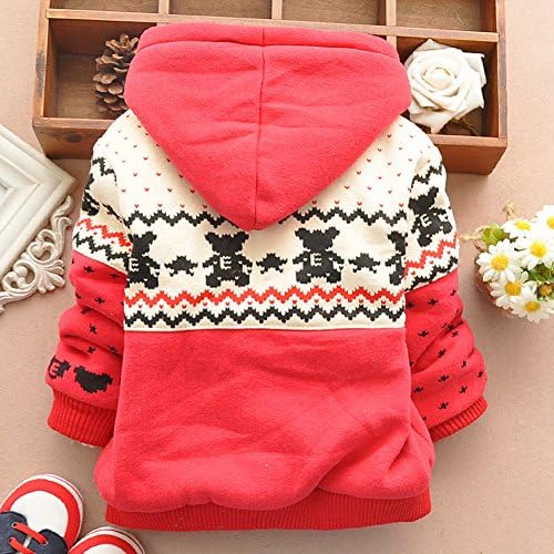 TOSHOO Kids Baby Boys Girls Thick Hoodie Coat Outwear Jacket (8(Advice 1-2 Years), Red)