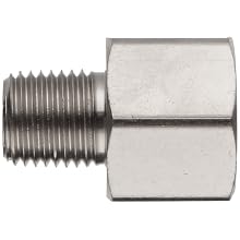 Polyconn PC120NB-64 Nickel Plated Brass Pipe Fitting, Adapter, 3/8" NPT Male x 1/4" NPT Female (Pack of 10)