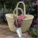 Hand Woven Grass Market Basket Handle Carry Tote New