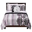 Home Damask Stripe Bedding Collection - Purple