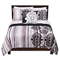 Home Damask Stripe Bedding Collection - Purple