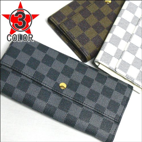 （リッキーアンドヒッキー）Rickey&Hickey　ブロックチェック柄2つ折りファスナー長財布