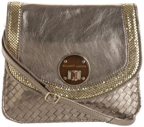 Elliott Lucca Roma Flap Shoulder Bag,Pyrite Metallic,one 