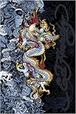 Ed Hardy - Tattoo Poster (2009 Edition - Blue Dragon) (Size: 24 x 36)